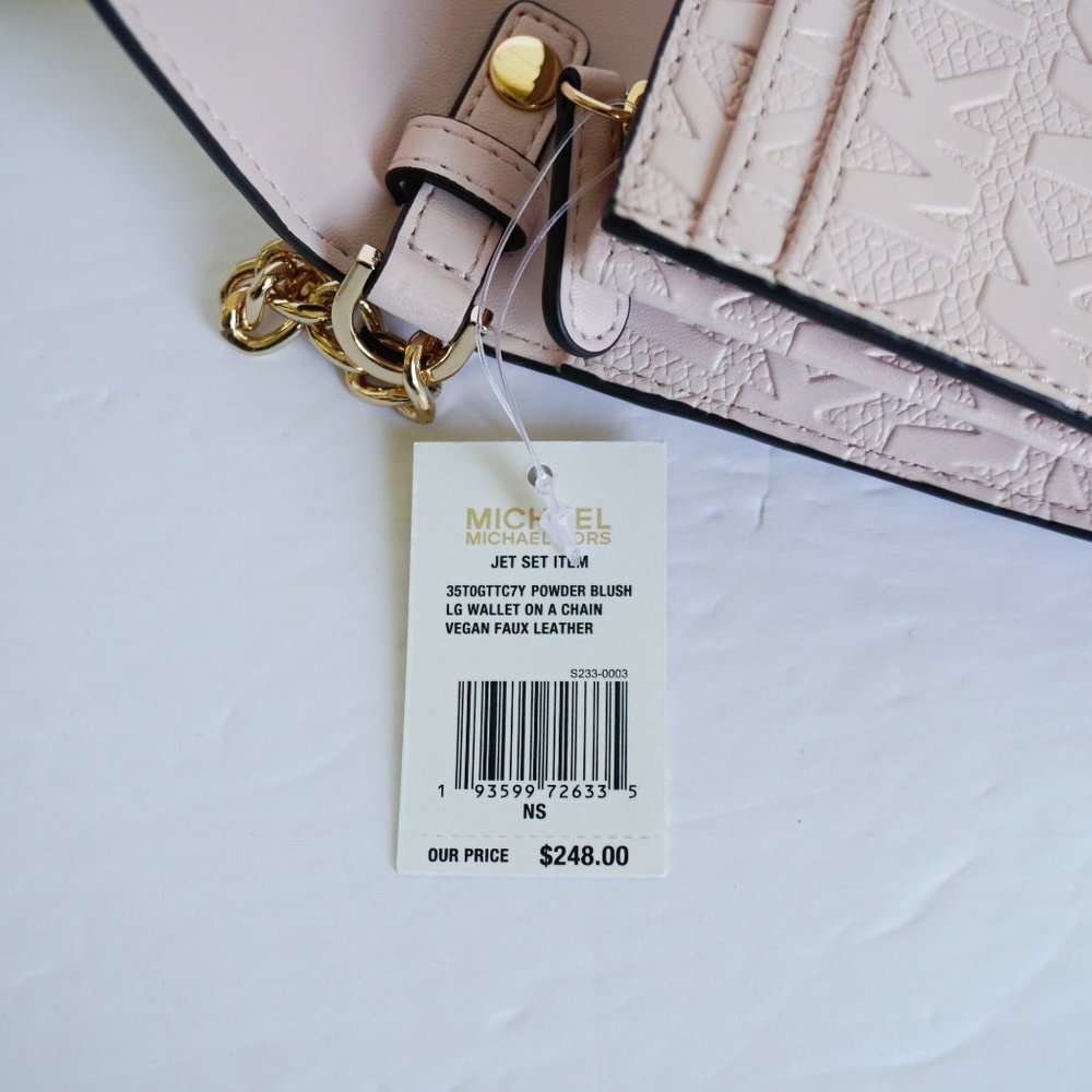Michael Kors JST WOC Xbody Bag Embossed MK PInk - Picture 10 of 10